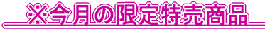 　※今月の限定特売商品　