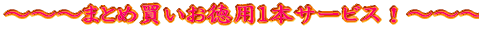 ～～～まとめ買いお徳用1本サービス！～～～　